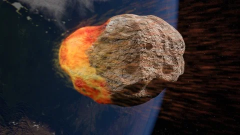 Asteroid Entering Atmosphere Stock Footage 112802313