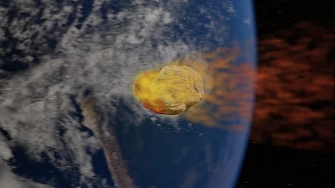 Asteroid Entering Atmosphere Stock Footage 112910914