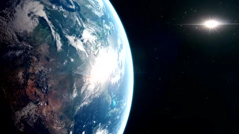 Asteroid falling on Earth. View from space. Hypothesis. Assumption. Illustration Stock Footage 302442145