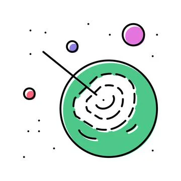 Asteroid falling on planet color icon vector illustration Illustrazione stock
