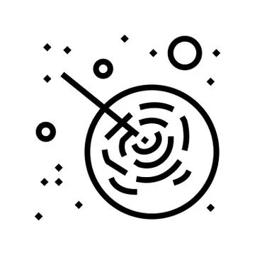 Asteroid falling on planet line icon vector illustration Stock Illustration