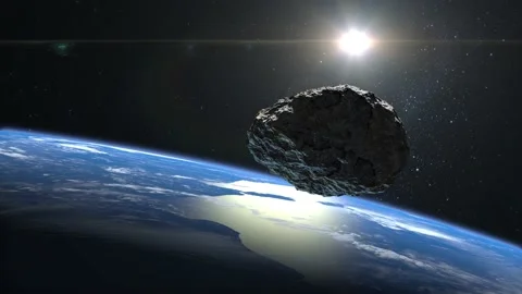 The asteroid falls to Earth. A dangerous... | Stock Video | Pond5