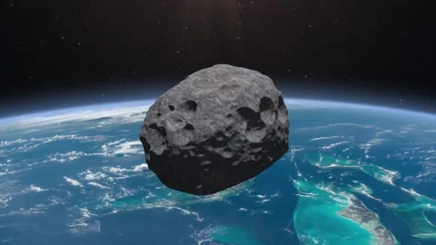 An asteroid falls to Earth. Stock Footage 256678099
