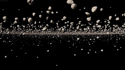 Asteroid field CG animation Stock Footage 83434703