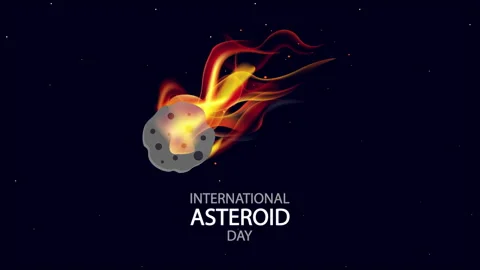 Asteroid fire international day starry sky Stock Footage 310566787