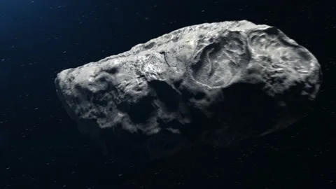 An asteroid flies in outer space toward planet earth. the concept of apocalyp Stock Footage 170863205