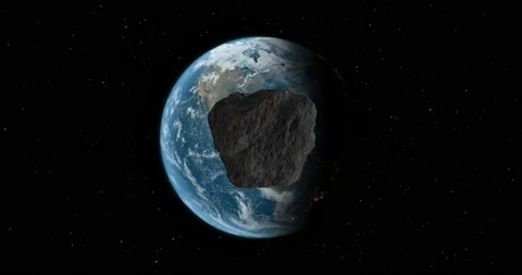 An asteroid flies towards the earth Stock Footage 234799902