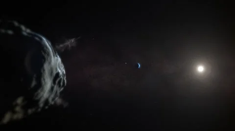 Asteroid Flips Towards Earth Stock Footage 57719502