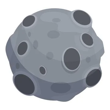 Asteroid floating in space with impact craters depicting solar system Ilustración de archivo