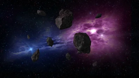 Asteroid fly from Nebula Stock Footage 81677204