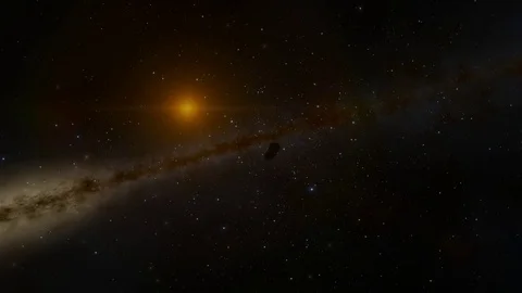 Asteroid Flyby with Distant Sun Stock Footage 84950162