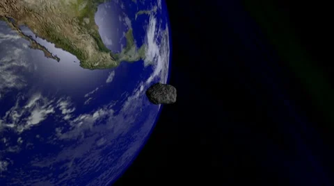Asteroid Flyby Earth 3 Stock Footage 10571775