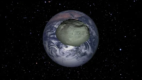 Asteroid Flying to Earth Stock Footage 103055430