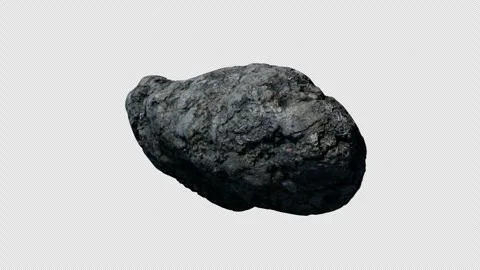 An asteroid flying in space, the video has an alpha channel Stock Footage 242838911