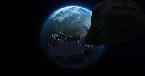 Asteroid Flying Towards Earth 스톡 동영상 118124094