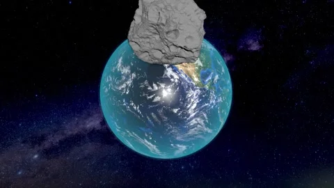 Asteroid heading towards Earth big rock disaster concept Stock Footage 334721176