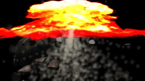 Asteroid Hits Alien Planet (Version #2) Video stock 33007322