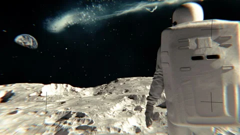 Asteroid Hitting Earth View From The Moon Stock Footage 278458189