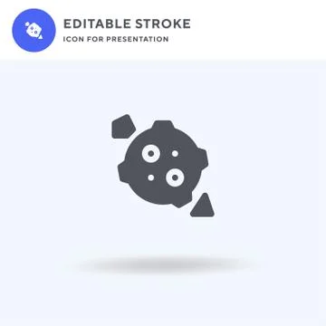 Asteroid icon vector, filled flat sign, solid pictogram isolated on white, logo 스톡 일러스트