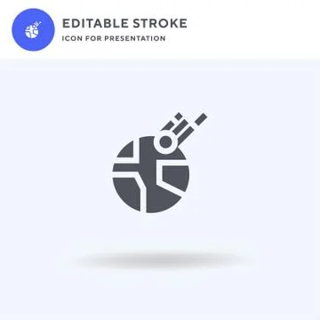 Asteroid icon vector, filled flat sign, solid pictogram isolated on white, logo Stock Illustration