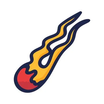 Asteroid icon Vector illustration of a flying, falling asteroid. Hand drawn f 스톡 일러스트