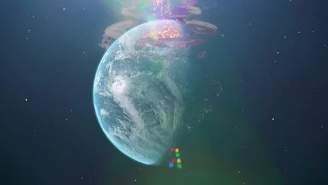 Asteroid Impact on Earth from Space Stock Footage 325329867