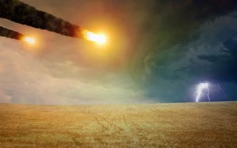 Asteroid impact, end of world, judgment day Foto stock