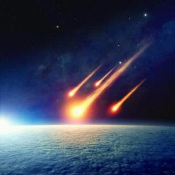 Asteroid impact, end of world, judgment day Stock Photos