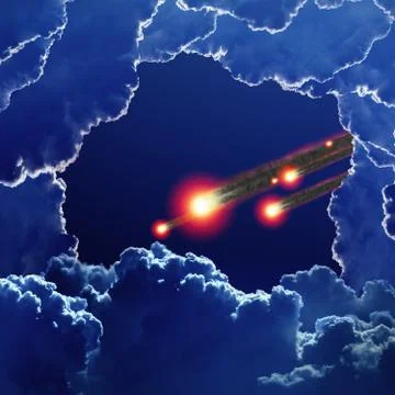 Asteroid impact Illustrazione stock