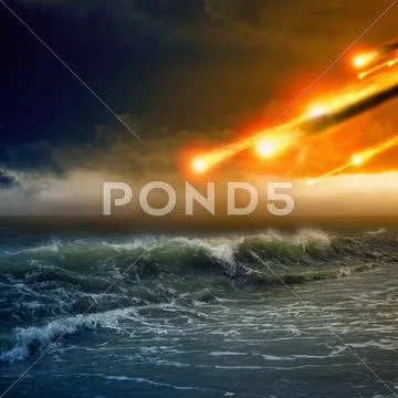 Asteroid impact Stock Illustration