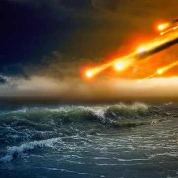 Asteroid impact Stock Illustration