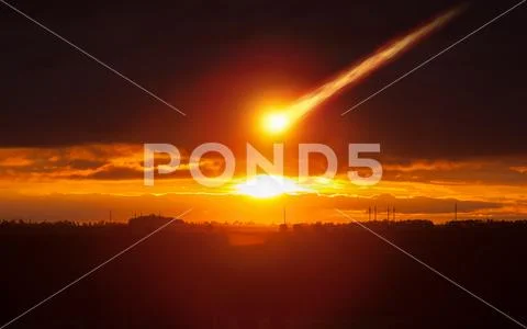 Asteroid impact, judgment day, end of world Stock Photos