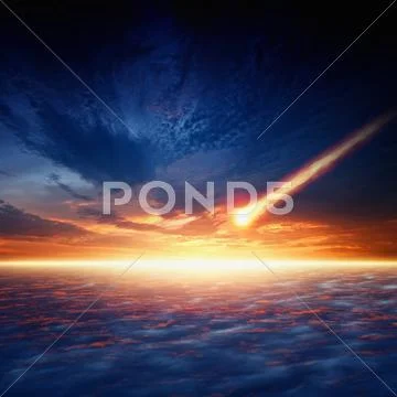Asteroid impact Stock Photos
