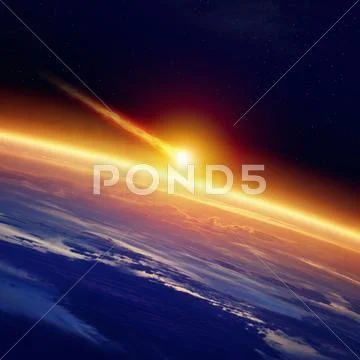 Asteroid impact Stock Photos