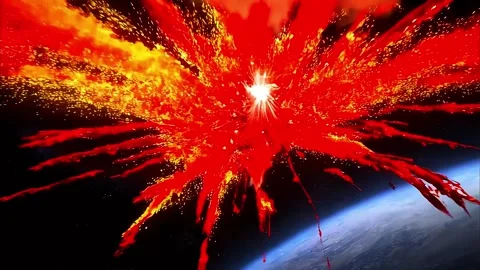 Asteroid Impacting Earth - Apocalyptic VFX Video stock 287222515