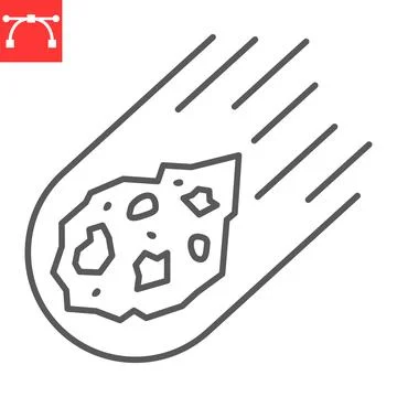 Asteroid line icon Stock Illustration