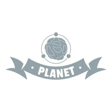 Asteroid logo, simple gray style Stock Illustration