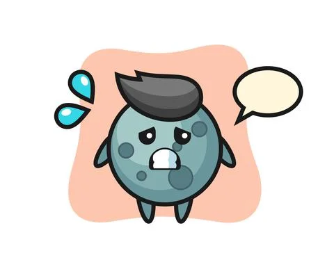 Asteroid mascot character with afraid gesture Illustration