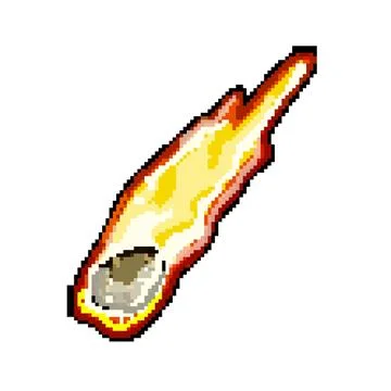 Asteroid meteor pixel art vector illustration Stock Illustration