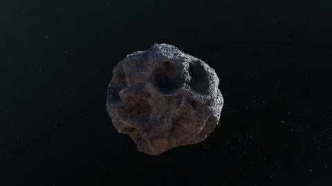 Asteroid meteorite revolves close-up render 3D Stock Footage 107604928