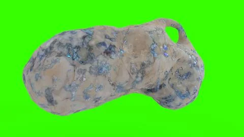 Asteroid with minerals with green background Stock Illustration