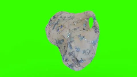 Asteroid with minerals with green background Stock Illustration