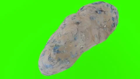 Asteroid with minerals with green background Stock Illustration