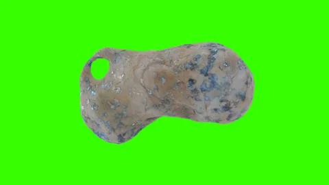 Asteroid with minerals with green background Stock Illustration