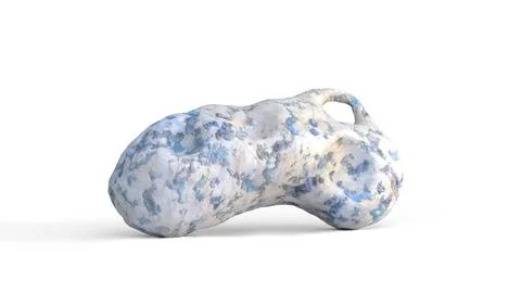 Asteroid with minerals on white background Stock Illustration