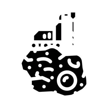 Asteroid mining space exploration glyph icon vector illustration 스톡 일러스트