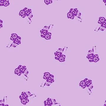 Asteroid mining space exploration glyph vector seamless pattern Illustrazione stock