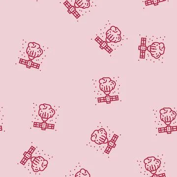 Asteroid mining space exploration line seamless pattern Illustrazione stock