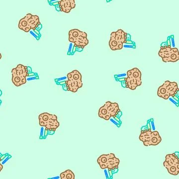 Asteroid mining space exploration vector seamless pattern 스톡 일러스트