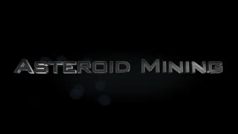Asteroid Mining title metal text on black alpha channel background Stock Footage 296203001